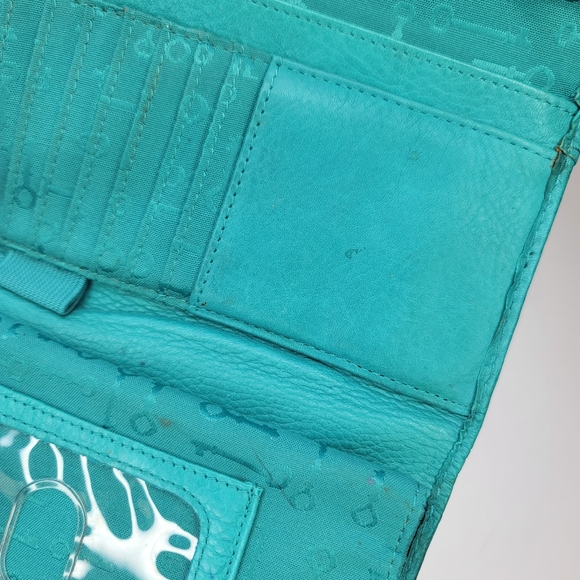 Fossil Wallet Teal Leather - Picture 8 of 14